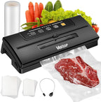 Veetop Vacuum Sealer, Automatic 80kPa Food Sealer Machine with Dry Moist Modes for Food Preservation,1 Vacuum Rolls & 10Pcs Vacuum Seal Bags