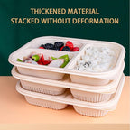 50 Pack of 3-Compartment Disposable Meal Prep Container, 36 Ounce Pre Meal Container, Food Storage Bento Box. Reusable Takeaway Container, Stackable, Microwave Refrigerator Safe.