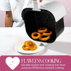 Paris Hilton Air Fryer, Large 6-Quart Capacity, Nonstick Made without PFAS, Touchscreen Display, 8-in-1 (Air Fry, Roast, Broil, Bake, Reheat, Keep Warm, Pizza, Dehydrate), Dishwasher Safe, White