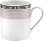 Portmeirion Home Vintage Chic 16 Piece Set - Porcelain Dinnerware with Art Deco Borders - 10.5" Dinner Plates, 7.5" Salad Plates, 5.5" Bowls, 11.5 Oz Mugs - Microwave & Dishwasher Safe Place Settings