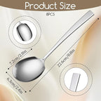 Stainless Steel Serving Spoons Set 8.8 Inch Serving Utensils Large Spoons for Buffet Catering Parties Kitchen, 8 Pcs