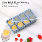 1/2 Cup Silicone Freezer Tray With Lid,Silicone Freezer Molds 6-Pack For meal prep & freezing of various sauces and other dishes, makes 48 perfect 1/2 cup portions cubes (Multicolor 6 Pack)