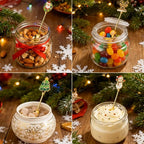 Christmas Teaspoon Gift Set of 4 | Premium 304 Stainless Steel Mirror Finish & Rust-Resistant | Small Spoon for Tea, Dessert & Coffee | Dishwasher Safe Hostess & Holiday Gift | Christmas Table Decor