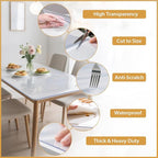 Clear Table Protector 36 x 60 Inch, 1.4mm Thick Waterproof PVC Plastic Table Cover, Durable Table Pad for Dining Room, Kitchen, Writing Desk, and Coffee Tables