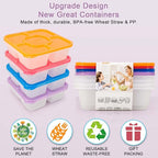 Caperci Original Lunchable Snack Containers - Bento Snack Boxes with 5-Compartment, Reusable Food Containers for School, Work and Travel, BPA-Free, Set of 4 (Classic)