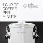 HomeCraft 45-Cup Coffee Urn and Hot Beverage Dispenser with Double Dripless Faucet, Quick-Brewing, Stainless Steel
