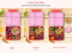Bento Box for Kids - Leak-Proof Bento Lunch Box with Insulated Thermos Food Jar - 4 Compartments, 1 Removable Divider, 1Spoon, 1 Fork - Dishwasher Safe, BPA-Free (Pink)
