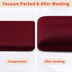 Homaxy 100% Cotton Waffle Weave Kitchen Dish Cloths, Ultra Soft Absorbent Quick Drying Dish Towels, 12 x 12 Inches, 8-Pack, Burgundy