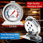 10 Pack Oven Thermometer 50-300°C/100-600°F Stainless Steel Oven Thermometers with Large Dial, Oven Temperature Gauge for BBQ Cooking Baking Grill Smoker