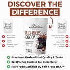 Dutch Processed Cocoa Powder (5 lb) Unsweetened, Extra Rich Cocoa Flavor, 22-24% Fat, Premium Culinary Grade, Non-GMO Sourced, Fair Trade Certified, Perfect Cocoa for Baking and Cooking