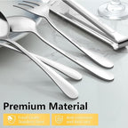 Pleafind 10 PCS Stainless Steel Serving Utensils Set with Spoons, Slotted Spoons, Forks, Tongs, Pie Server and Butter Knife for Parties, Buffet, Banquet