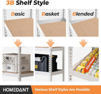HOMEDANT 5 Tier White Storage Shelves Adjustable Laminated Boltless Garage Metal Shelving Unit Heavy Duty Utility Rack Shelf Warehouse Pantry Closet Kitchen 35.9" W x 16.2" D x 71.3" H White 2Pack