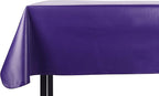 Yourtablecloth Heavy Duty Vinyl Rectangle or Square Tablecloth – 6 Gauge Heavy Duty Tablecloth – Flannel Backed – Wipeable Tablecloth with Vivid Colors & Many Sizes 52 x 90 Purple