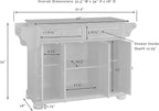 Crosley Furniture Alexandria Wood Top Rolling Kitchen Island Storage Cart, Microwave Stand, Spice Rack, Black