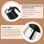 Moka Pot, 6 Cups (10.6 oz) Stovetop Espresso Maker, 304 Stainless Steel Moka Pot, Induction Compatible, Black