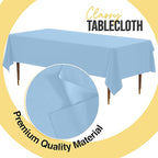 Party Solids 66% Thicker Premium Plastic Table Cloth Rectangle Table Cover 0.5 Mil 12 Pack Light Blue Table Cloth 54 Inch x 108 Inch Disposable Tablecloth Won't Tear Easily Like Cheap Thin Brands
