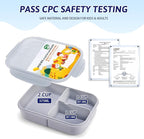 MISS BIG Bento Box for Kids, Leakproof Lunch Box, No BPAs & Chemical Dyes, M/W, D/W & Fridge Safe (1150ml Gray)