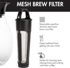 Primula The Big Iced Tea Maker and Infuser, Plastic Beverage Pitcher with Leak Proof, Airtight Lid, Fine Mesh Reusable Filter, Made without BPA, Dishwasher Safe, Black