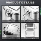 Umigy 8 Pcs Stainless Steel Food Containers 550ml Metal Bento Lunch Box Stainless Steel Food Storage Containers, Lockable Clips to Leak Proof, Reusable Dishwasher Snack Boxes for Work
