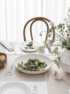 LE TAUCI Serving Bowls, Large Oval Platters for Entertaining, Ceramic Serving Tray for Dinner, Pasta, Salad, Dessert, Turkey, Fish, Fruit, Bread - 45oz/74oz, 11.8"/13.7", Set of 2, Arctic White
