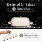 TOMO Cast Iron Oval Bread Oven, 10" x 6.5" - Rustic Dutch Oven Bread Cloche with Steam Circulating Lid for Perfect Sourdough