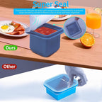 1/2 Cup Silicone Freezer Tray With Lid - Silicone Freezer Molds 8-Pack For meal prep & freezing of various sauces and other dishes, makes 8 perfect 1/2 cup portions cubes (Blue 8 Pack)