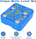 Bento Lunch Box Set for Kids with 10oz Soup Thermo, Leak-Proof Lunch Containers with 4 Compartment, Kids Thermo Hot Food Jar and Insulated Lunch Bag for Kid to School,BPA-Free(Dragon)