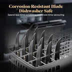 Steak Knives Set of 6, 4.7 Inch Dishwasher Safe Non-Serrated Table Knives, Ultra Sharp for Precise Cutting, Non-Stick Blade & Rust Proof, Easy to Maintain Ideal for Home Restaurant Party