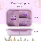 MISS BIG Lunch Box Kids, Leak Proof Lunch Containers, Mom’s Choice No BPAs and No Chemical Dyes Bento Box for Kids,Microwave and Dishwasher Safe Lunch Box (Purple M)