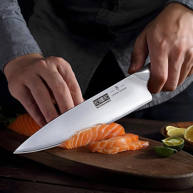 HOSHANHO 16-Piece Knife Set, Japanese High Carbon Stainless Steel Kitchen Knife Set, Ultra Sharp Chef Knife Block Set with Sharpener