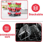 VERONES 10 Pack Glass Meal Prep Containers 2 Compartment Set, 36OZ Airtight Lunch Containers, Glass Food Storage Containers with Lids, for Microwave, Oven, Freezer & Dishwasher Friendly,Red