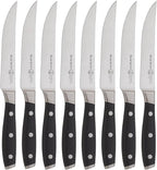 Messermeister Avanta 5” Fine Edge Steak Knife Set - Pack of 2 - German X50 Stainless Steel - Rust Resistant & Easy to Maintain - Includes 8 Total Steak Knives
