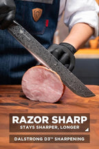 Dalstrong Slicing Knife - 11”- Scorpion Series Meat Slicing Knife Professional- Exclusive Japanese V12 Ultra™ Steel - Black Damascus - Black & Red Honeycomb Resin Handle- Brisket Slicer with Sheath