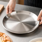 12 Inch Pizza Pan Set of 3 for Oven, Non-Stick Stainless Steel Pizza Steel, Sturdy Non-Toxic Round Pizza Pans Tray for Cookie Pizza Pie Cake, Dishwasher Safe & Easy Clean