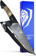 Dalstrong Chef Knife Professional- 8”-Scorpion Series - Venom Edition - Japanese Steel Chef Knife - Spiral Sandstorm Blade Pattern - Black Honeycomb Resin Handle - w/Chef Knife Leather Sheath