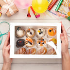 VGOODALL 2PCS White Cupcake Container, 12 Count with Window Boxes Holding 24 Pastry Box for Birthday Holiday Party Bakery Supplies