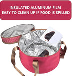 12 Inch Cake carrier Container with Lid and Handles Includes Insulated Bag for Safe Transportation of Buttercream Doesn't Melt Easy for Cakes, Pies and Cupcakes (Red)