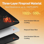 Heat Resistant Mats for Countertop - Fireproof 12x14 in Heat Resistant Mats for Air Fryer - Hot Pad Air Fryer Mat Compatible with Ninja,COSORI,Cuisinart for Coffee Maker, Toaster, Oven 2PCS - Black
