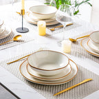 AmorArc Ceramic Dinnerware Sets,Handmade Reactive Glaze Stoneware Plates and Bowls Sets,Highly Scratch Resistant | Dishwasher & Microwave Safe Dishes Set,Service for 6 (18pc)