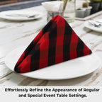 Urban Villa Cotton Dinner Napkins Set of 12, 20x20 Inche Soft Premium Cotton Napkins, Hotel Quality Highly Absorbent, Reusable & Washable Mitered Corner Table DinnerNapkins - (Red/Black, Checks)