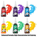 Gel Food Coloring Set - Concentrated Vibrant 6 Colors Food Grade Dye for Cake, Icing, Macarons, Cookies, Baking Decoration, Fondant, Edible Food Colors for Domestic Use - 7.1 fl.oz (35ml/Bottle)