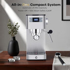Garvee Compact 20 Bar Espresso Machine–Stainless Steel, Steam Milk Frother, Removable Tank for Cappuccino/Latte,(Silver)