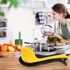 MSY BIGSUNNY Silicone Spoon Rest for Stove Top, Heat Resistant Spoon Rest, Cooking Utensils Holder for Kitchen Counter - (Set of 2, Black)