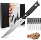 imarku Steak Knives, Steak Knives Set of 8, Serrated Steak Knife Set with Pakkawood Ergonomic Handle, Japanese HC Steel Steak Knife and Gift Box, Best Gift for Christmas&Thanksgiving