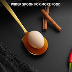 6 Piece Stainless Steel Serving Spoons Set - 6 Large Spoons, 9.2-Inch, Dishwasher Safe, for Parties/Kitchen/Buffet/Catering,Gold