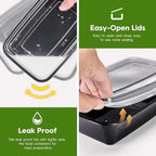 Glotoch Meal Prep Containers Reusable, 50Pack 32oz Plastic Food Prep Storage Containers with Lids,BPA Free,Microwave, Dishwasher Safe Disposable To Go Containers for Meal Plan,Single Compartment