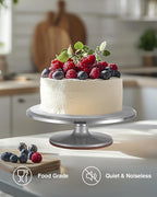 Puroma Aluminium Alloy Rotating Cake Turntable 12'' Revolving Cake Stand with Non-slip Silicone Bottom, Ideal Cake Decorating Supply for Cake Decorations, Pastries and Cupcakes
