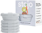 STOJO Collapsible Sandwich Box – 24oz, Reusable Food Storage Container, Silicone Bowl for Hot/Cold Food – Meal Prep, Lunch, Camping, Hiking – Dishwasher Safe (Set of 5, Cashmere)