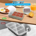 1/2 Cup Silicone Freezer Tray With Lid - Silicone Freezer Molds 4-Pack For meal prep & freezing of various sauces and other dishes, makes 32 perfect 1/2 cup portions cubes (Green 4 Pack)
