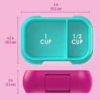 Bentgo Kids Snack - 2 Compartment Leak-Proof Bento Box Container for Snacks and Small Meals, Easy-Open Latch, Dishwasher Safe, BPA-Free for School, Daycare, & Sports - Ideal for Ages 3+ (Fuchsia/Teal)